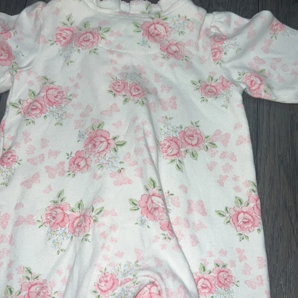 First impressions, infant girl long sleeve button floral pajama’s (set of 2)